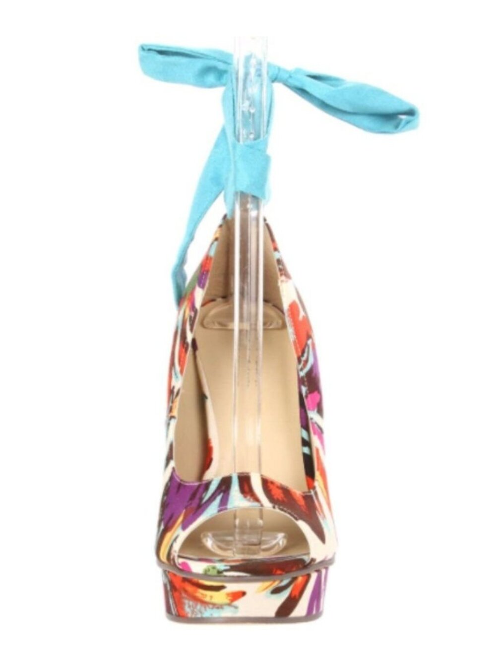 Michael Antonio Floral Kaula Removable Ankle Strap Peep Toe High Heels Size 9 - Picture 5 of 15